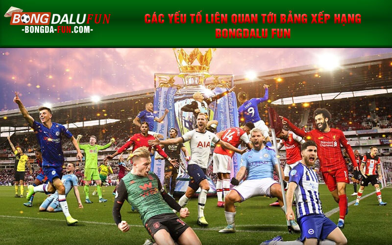 Các yếu tố liên quan tới bảng xếp hạng Bongdalu Fun