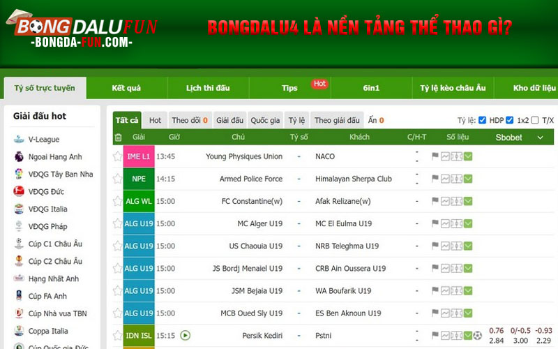 Bongdalu4 là nền tảng thể thao gì?