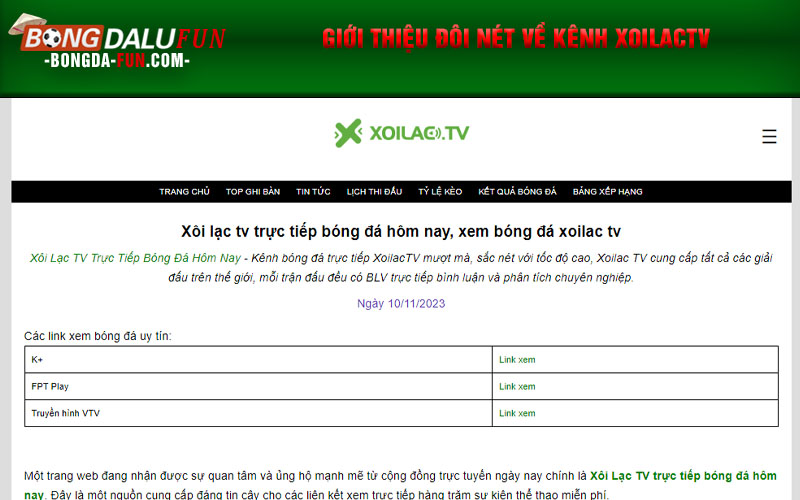 Giới thiệu đôi nét về kênh XoilacTV