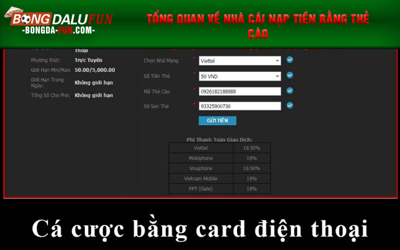 Tổng quan về nhà cái nạp tiền bằng thẻ cào