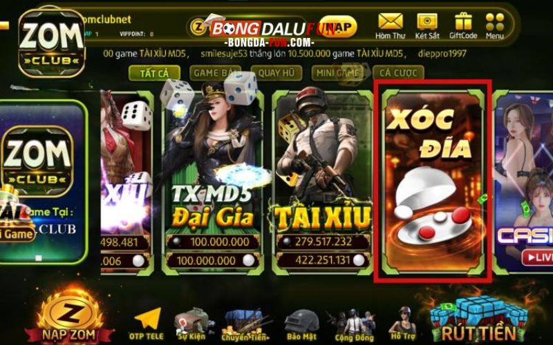 Đôi nét lôi cuốn về game Xóc Đĩa ZomClub