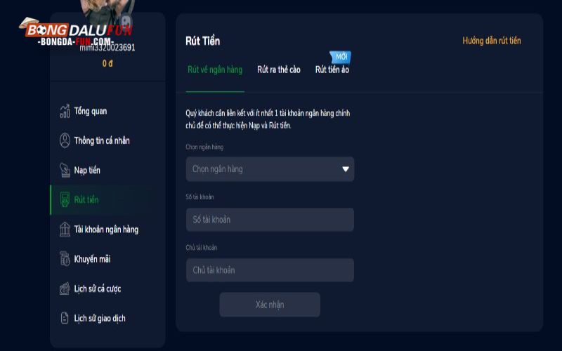 Rút tiền Vinbet về ngân hàng