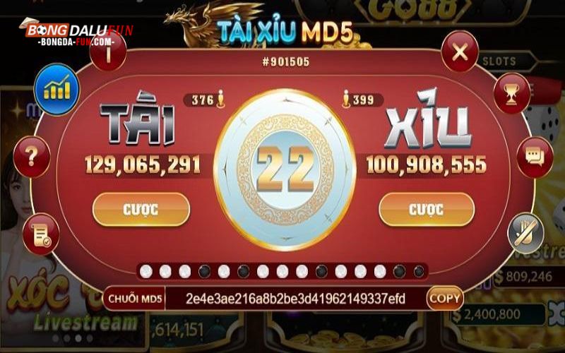 Những hạng mục cá cược tài xỉu md5 Go88